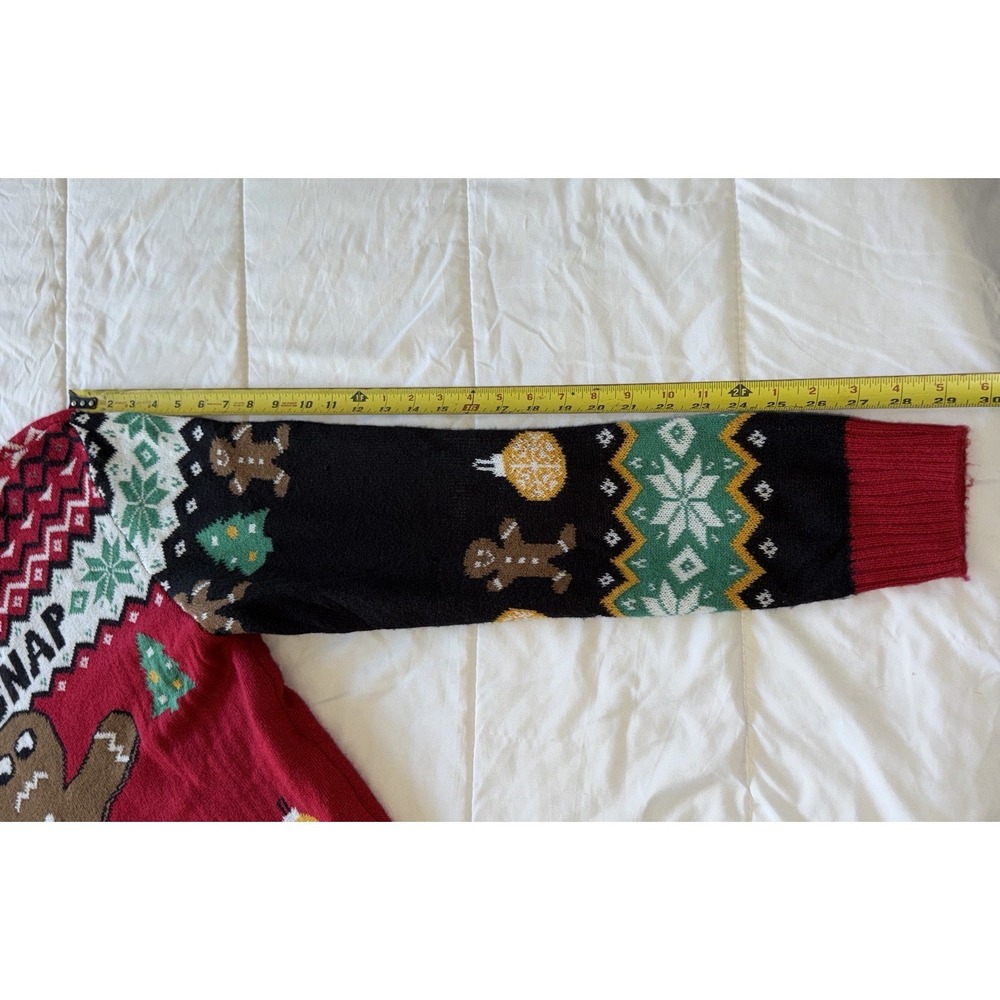 Men's Size XL‎ Oh Snap Gingerbread Man Ugly Christmas Holiday Sweater - Picture 6 of 7